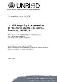 La politique publique de promotion de l’économie sociale et solidaire à Barcelone (2016-2019)